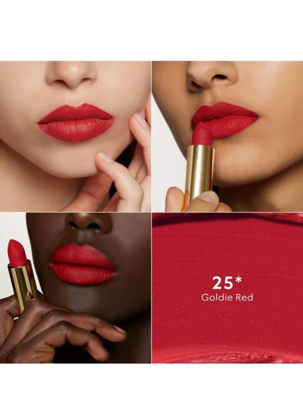 Gucci Velvet Matte Lipstick #25 Goldie Red (The Gucci Red Matte) Travel size New